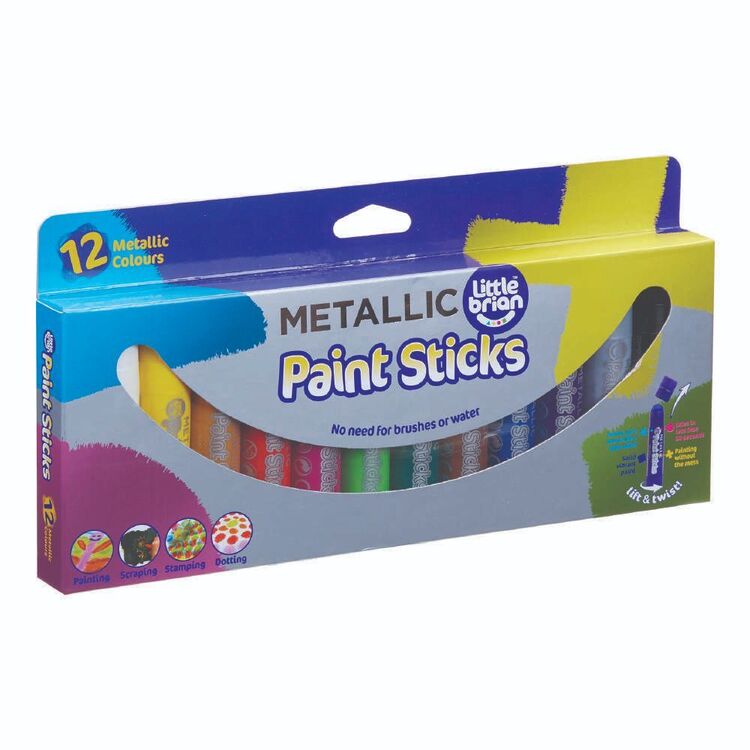 Little Brian 12 Pack Metallic Paint Sticks Multicoloured