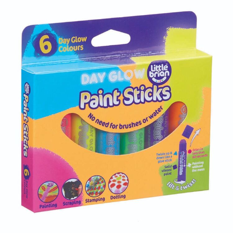 Little Brian 6 Pack Day Glow Paint Sticks