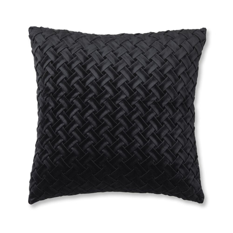 Logan & Mason Home Justin Velvet Cushion Black 50 x 50 cm