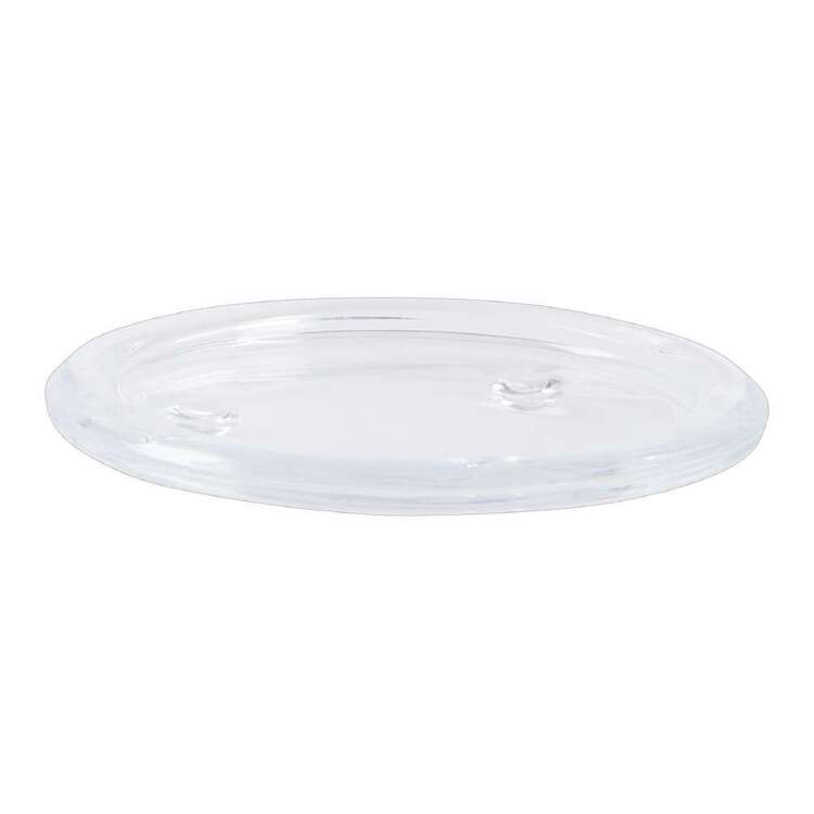 Living Space Glass Dish Candle Holder Clear 10 cm