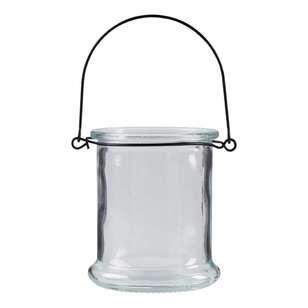 Living Space Glass Candle Holder With Handle Clear 8.5 x 10 cm