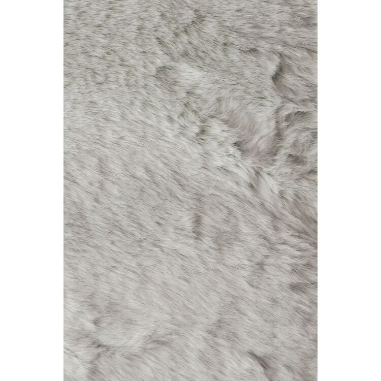 Silver Plush Rug Limon Lapin Plush Rug Silver 150 x 90 cm | Spotlight New Zealand