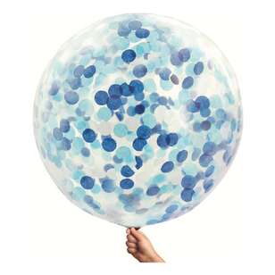 Confetti Balloon 90 cm Blue 90 cm