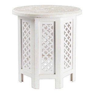 Ombre Home Bohemian Bliss Etched Table White 38 x 38 x 38 cm