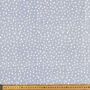 Funky Spots Printed 112 cm Comb Cotton Fabric Grey 112 cm
