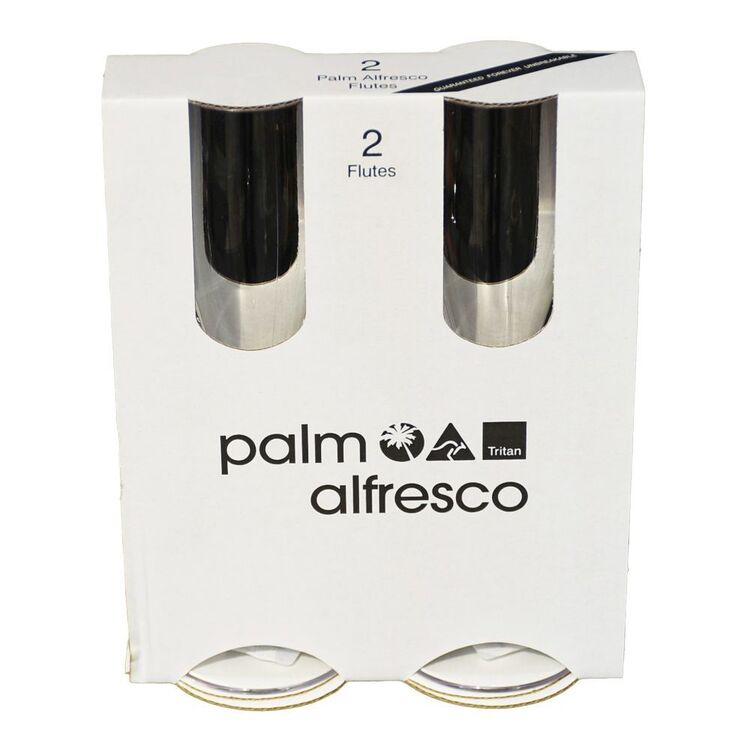 Palm Alfresco Flute Glasses 2 Pack Clear 200 mL
