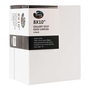 Art Saver Gallery Deep Edge Canvas 4 Pack White 8 x 10 in