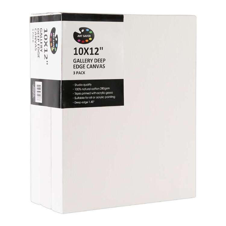 Art Saver 3 Pack 10 x 12 in Deep Edge Canvas White 10 x 12 in