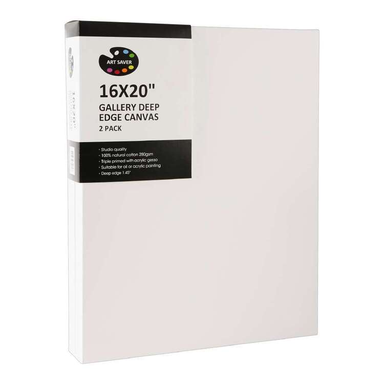 Art Saver Gallery Deep Edge Canvas 2 Pack White 16 x 20 in