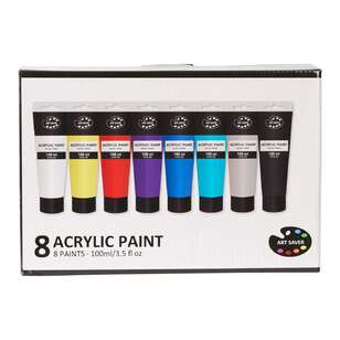 Art Saver 8 Pack Acrylic Paint Set Multicoloured 100 mL