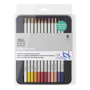 Winsor & Newton Studio Watercolour Pencil Tin 24 Pack Multicoloured