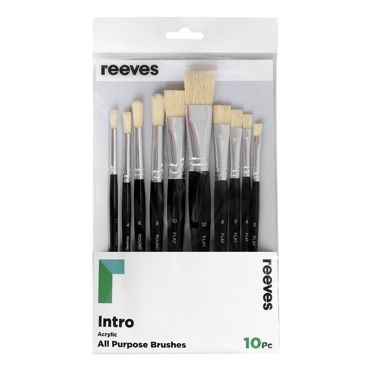 Reeves Intro Acrylic All Purpose Brushes 10 Pack