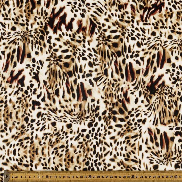 Abstract Leopard Printed 148 cm Scuba Knit Fabric