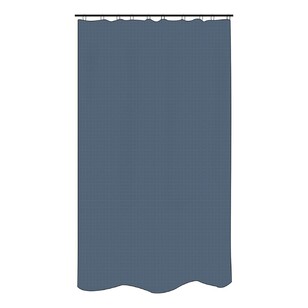 Bath By Ladelle Crest Waffle Shower Curtain BLUE
