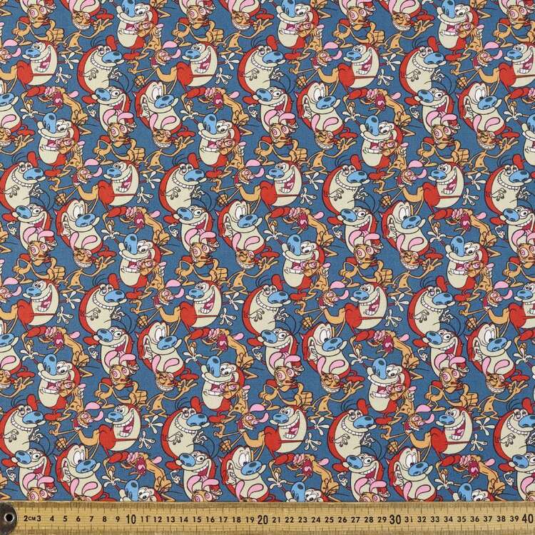 Ren & Stimpy All Over Printed 112 cm Cotton Fabric