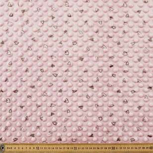 Hearts Printed Minky Dot 150 cm Nursery Fleece Fabric Pink 150 cm