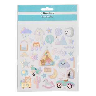 Crafters Choice Rainbow Foil Baby Boy Stickers Multicoloured