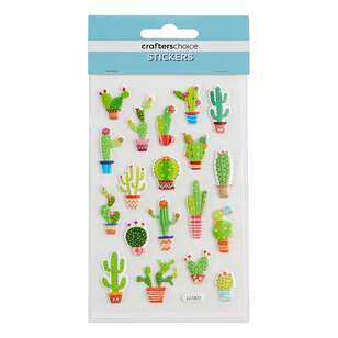 Crafters Choice Puffy Cacti Stickers Multicoloured