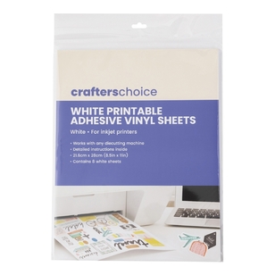 Crafters Choice White Printable Vinyl Sticker Sheets White