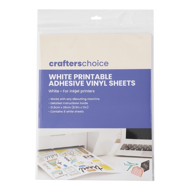Crafters Choice White Printable Vinyl Sticker Sheets