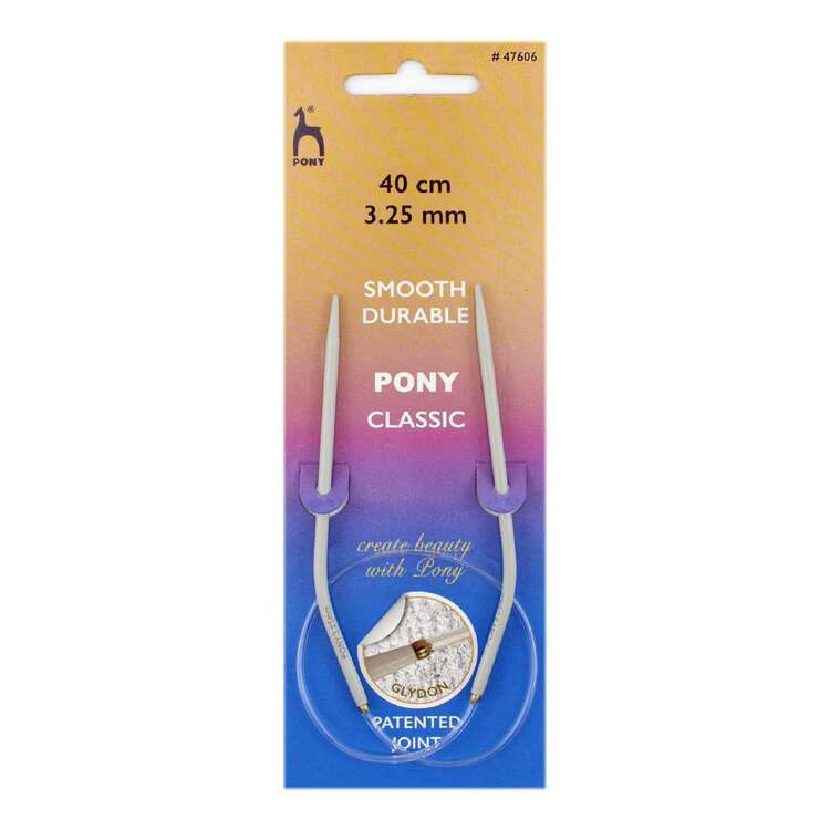 Pony Circular Aluminium 40 cm Knitting Needles Grey