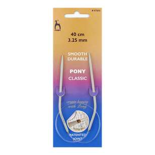 Pony Circular Aluminium 40 cm Knitting Needles Grey