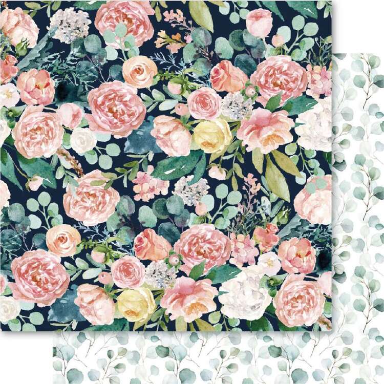Bella Midnight Garden Flowerbed Cardstock Paper