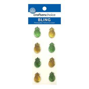 Crafters Choice Bling Pineapple Stickers Green & Yellow