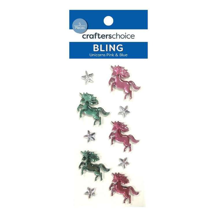 Crafters Choice Bling Unicorn Stickers Blue & Pink