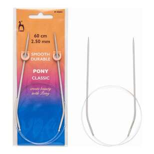 Pony Circular Aluminium 60 cm Knitting Needles Grey