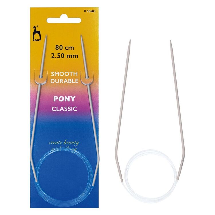 Pony Circular Aluminium 80 cm Knitting Needles