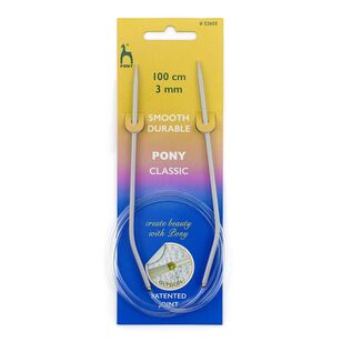 Pony Circular 100 cm Knitting Needles Grey
