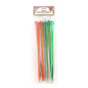 Sew Easy Plastic 35 cm Knitting Needles Set 8 Pack Multicoloured