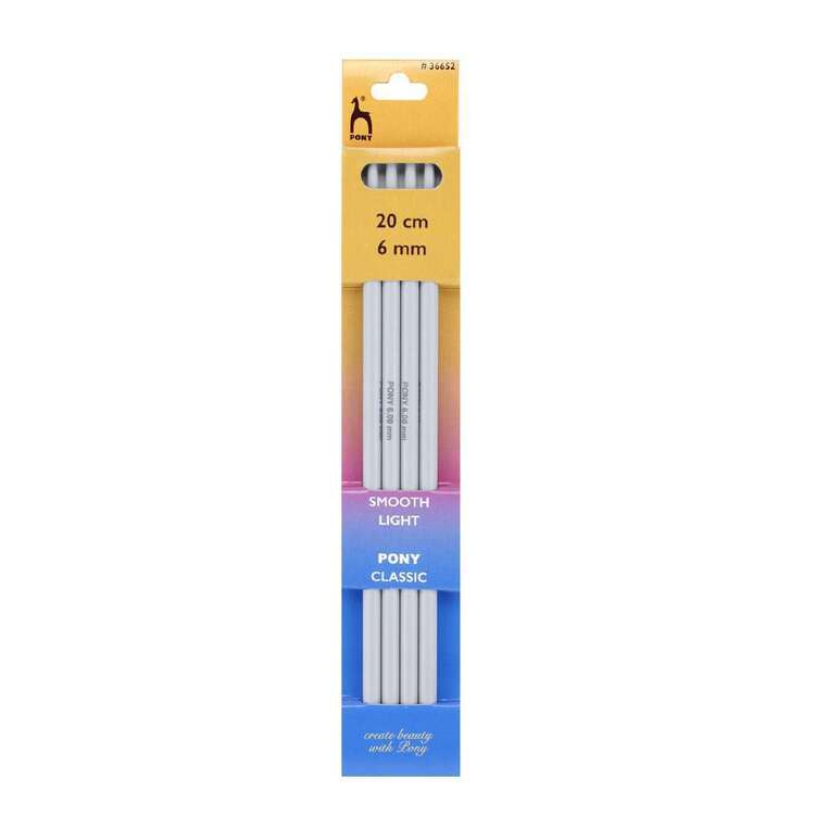 Pony Classic Double Ended 20 cm Knitting Needle 4 Pack Grey
