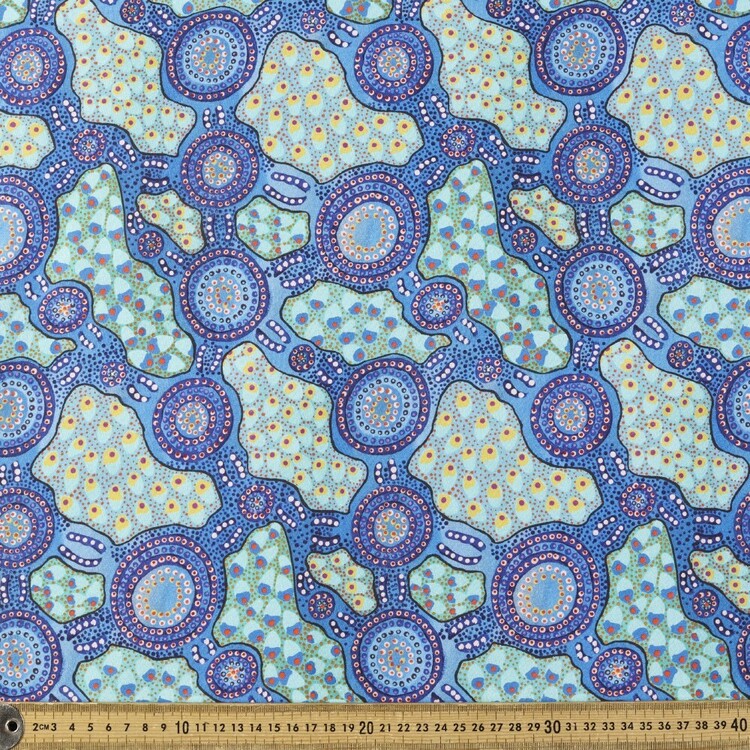Water Dreaming Cotton Fabric # 2 Blue 112 cm