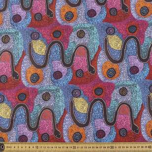 Snake Dreaming Cotton Fabric # 2 Multicoloured 112 cm