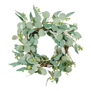 53 cm Wreath With Wattle Green & Yellow 53 x 9 cm