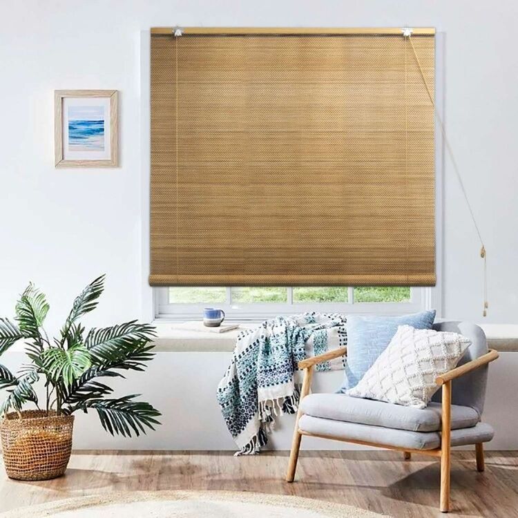 Windowshade Teak Bamboo Roll Up Blind
