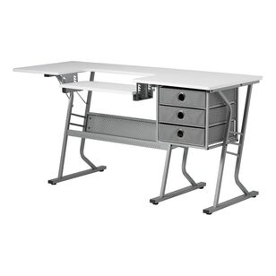 Birch Eclipse Ultra Adjustable Hobby & Sew Table Grey & White