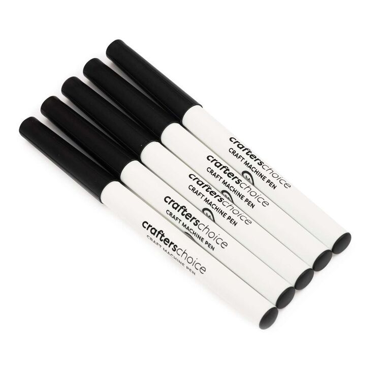 Crafters Choice Craft Machine All Surfaces Black Pens 5 Pack