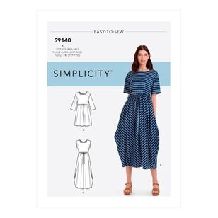 Simplicity Sewing Pattern S9140 Misses' Relaxed Pullover Dress XX Small - XX Large