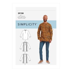 Simplicity Sewing Pattern S9158 Men's Half Buttoned Shirts
