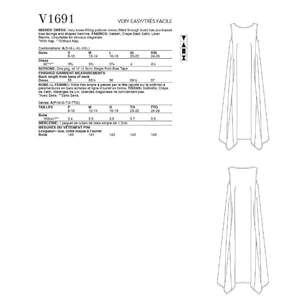Vogue Sewing Pattern V1691 Misses' Dress  Small - XX Large