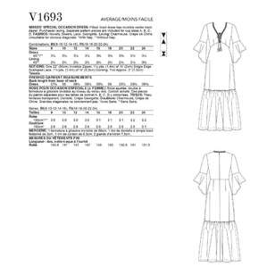 Vogue Sewing Pattern V1693 Misses' Special Occasion Dress