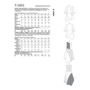 Vogue Sewing Pattern V1694 Misses' Tunic & Dress