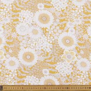 Lyla Digital Printed 112 cm Cotton Linen Fabric Mustard 112 cm