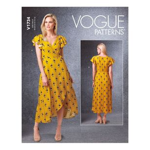 Vogue Sewing Pattern V1734 Misses' Wrap Dresses with Ties, Sleeve and Length Variations