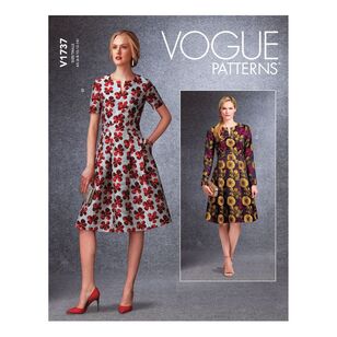 Vogue Sewing Pattern V1737 Misses' Fit-And-Flare Dresses with Waistband and Pockets