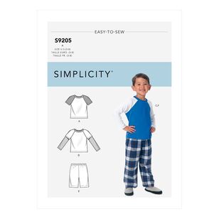 Simplicity Sewing Pattern S9205 Children's/Boys' Raglan Sleeve Tops, Shorts & Pants 3 - 8