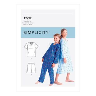 Simplicity Sewing Pattern S9209 Boys'/Girls' V-Neck Shirts, Gown, Shorts & Pants 8 - 16